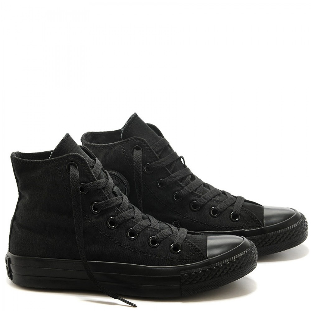 converse high full black leather