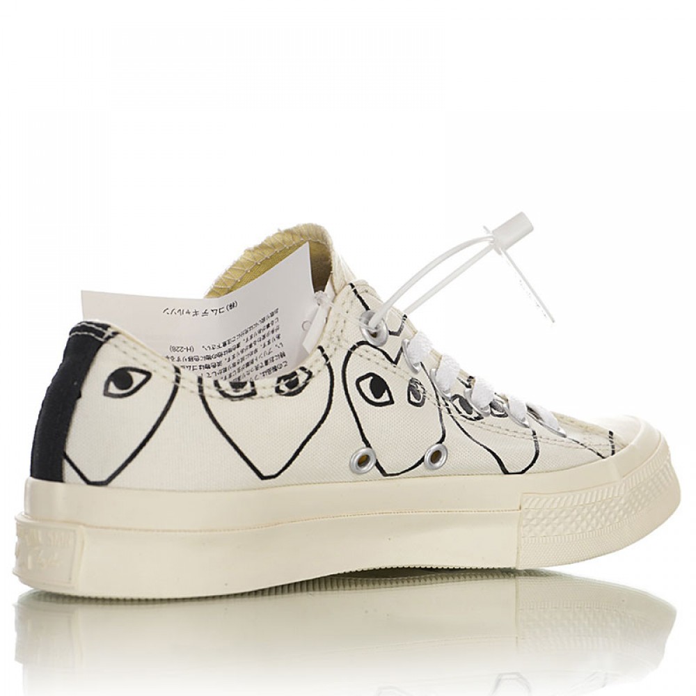 Comme des Garcons Play Low-top Chuck 70 Sneakers - White 9