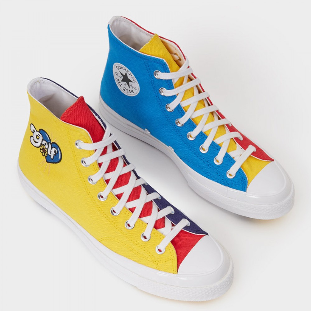 Sygdom bille forsigtigt Converse Chuck Taylor All Star 70s Hi Golf Wang Tripanel Blue Yellow Red