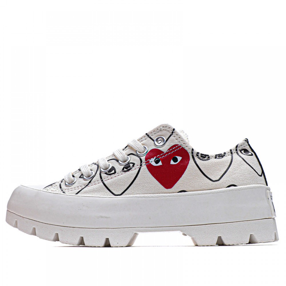 White Converse Play Comme Des Garcons Womens Chuck Taylor All Star ...